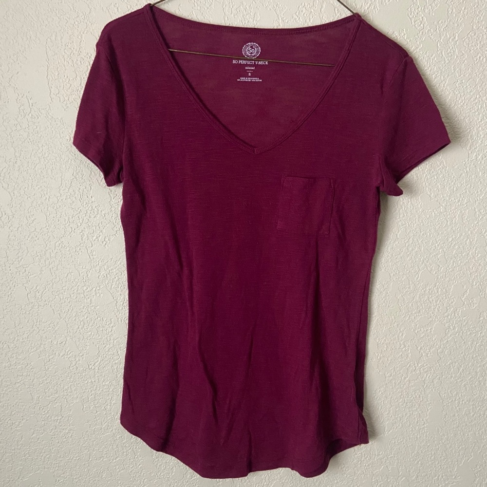 Maroon V neck Shirt